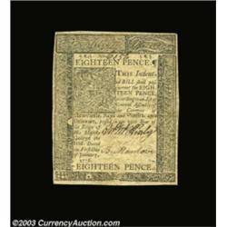 Delaware January 1, 1776 18d Extremely Fine.