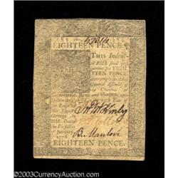 Delaware January 1, 1776 18d Very Fine.