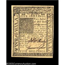 Delaware January 1, 1776 5s Choice About New.