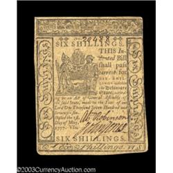 Delaware May 1, 1777 6s Extremely Fine.