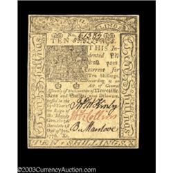 Delaware January 1, 1776 10s Very Choice New.