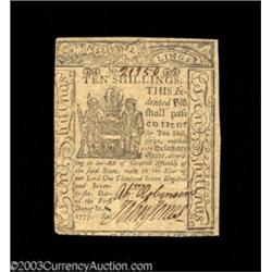 Delaware May 1, 1777 10s Extremely Fine.