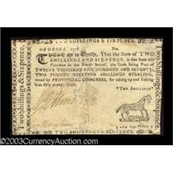 Georgia 1776 2s6d Very Fine, Repaired.