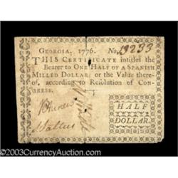 Georgia 1776 $1/2 Very Fine-Extremely Fine.