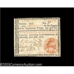 Georgia June 8 1777 $4 Extremely Fine.