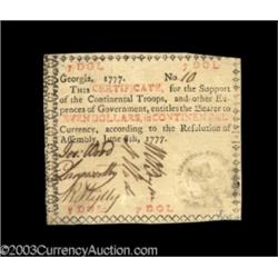 Georgia June 8, 1777 $7 About New.