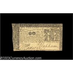 Maryland April 10, 1774 $2 Extremely Fine.