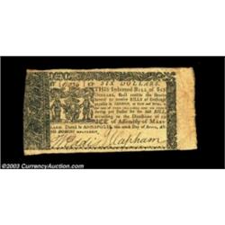 Maryland April 10, 1774 $6 Choice Very Fine.