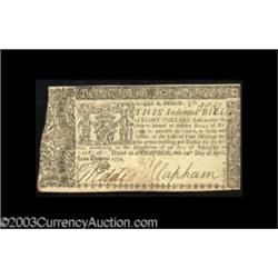 Maryland April 10, 1774 $8 Extremely Fine.