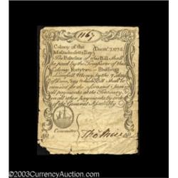 Massachusetts December 7, 1775 42s Very Fine-Extremely Fine.