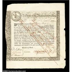 Massachusetts Six Percent Treasury Certificate.