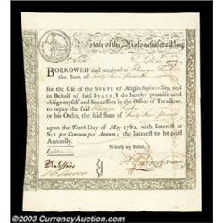 Massachusetts Six Percent 1777 Treasury Certificate.
