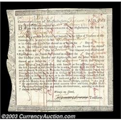 Massachusetts Six Percent Treasury Certificate.