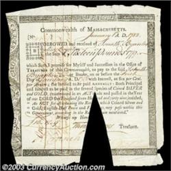 Massachusetts Six Percent Treasury Certificate.