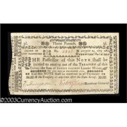 New Hampshire August 24, 1775 L3 Extremely Fine.