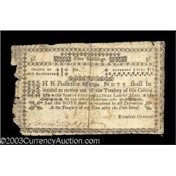 New Hampshire November 3, 1775 5s Fine.