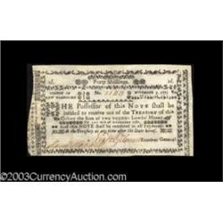 New Hampshire November 3 1775 40s About New.