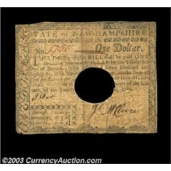 New Hampshire April 29, 1780 $1 Fine.