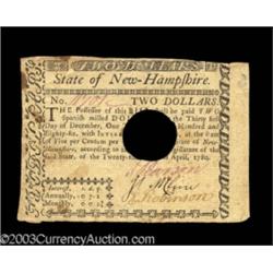 New Hampshire April 29, 1780 $2 Extremely Fine.