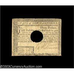 New Hampshire April 29, 1780 $3 Very Fine.