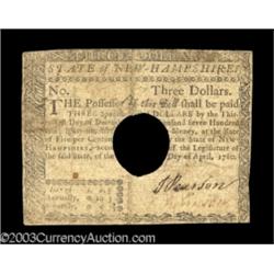 New Hampshire April 29, 1780 $3 Fine.