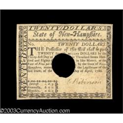 New Hampshire April 29, 1780 $20 About New.