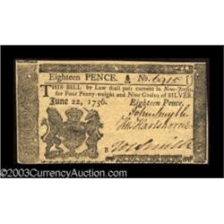New Jersey June 22, 1756 18d Very Choice New.