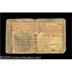 New Jersey April 23, 1761 30s Very Fine.