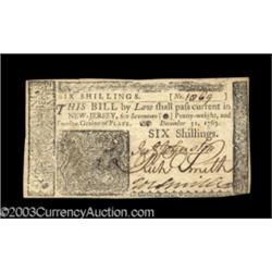 New Jersey December 31, 1763 6s Very Choice New.