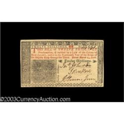 New Jersey March 25 1776 12s Gem New.