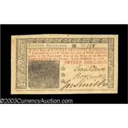New Jersey March 25, 1776 15s Gem New.