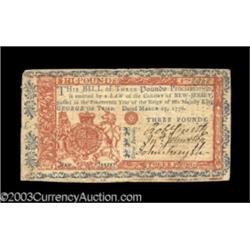 New Jersey March 25, 1776 L3 Extremely Fine.
