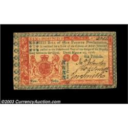 New Jersey March 25, 1776 L6 Extremely Fine.