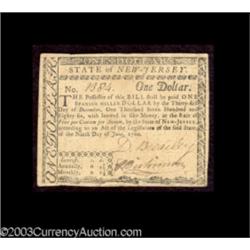 New Jersey June 9, 1780 $1 Choice Extremely Fine.
