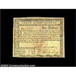 New Jersey June 9, 1780 $1 Extremely Fine.