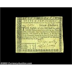 New Jersey June 9, 1780 $7 Extremely Fine.