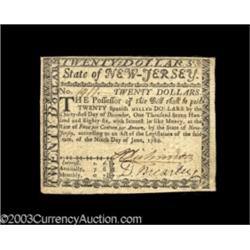 New Jersey June 9, 1780 $20 Extremely Fine.