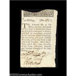 New York May 31, 1709 10s Choice Extremely Fine.