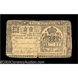 New York April 15, 1758 L10 Very Fine.
