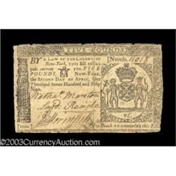 New York April 2, 1759 L5 Very Fine Repaired.