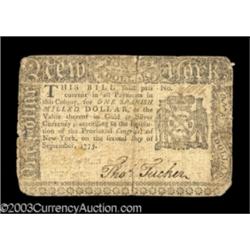 New York September 2, 1775 $1 Fine.