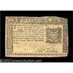 New York September 2, 1775 $10 Extremely Fine.