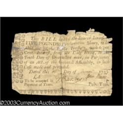North Carolina November 21, 1757 L5 Very Good.
