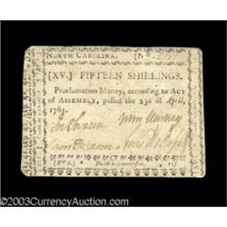 North Carolina April 23, 1761 15s Extremely Fine.
