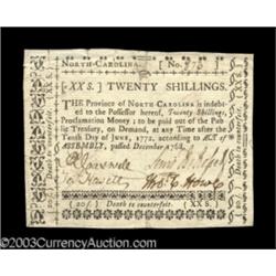 North Carolina December 1768 20s Extremely Fine.