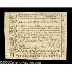 North Carolina December 1768 40s Extremely Fine.