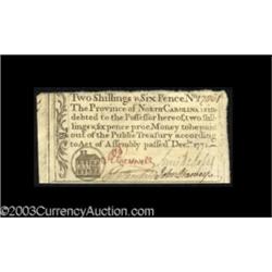 North Carolina December 1771 2s6d Choice New.