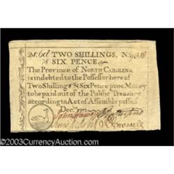 North Carolina December 1771 2s6d Choice About New.