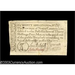 North Carolina December 1771, 30s Choice Extremely Fine.