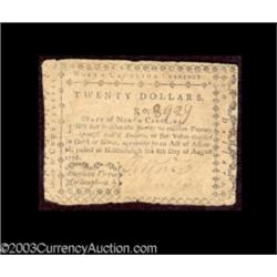 North Carolina August 8, 1778 $20 Very Fine.
